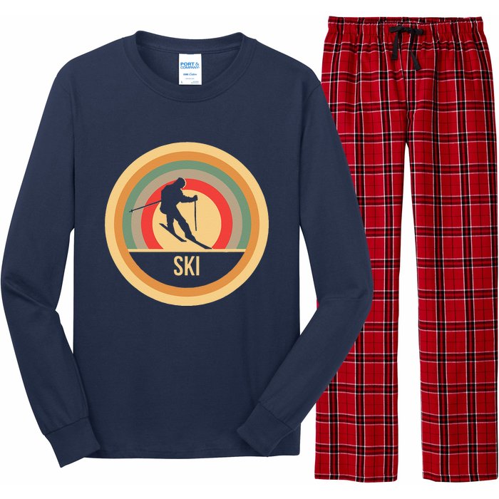 Water Ski Lover Gift Waterski Love Retro Skiing Long Sleeve Pajama Set