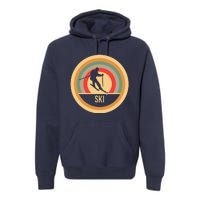 Water Ski Lover Gift Waterski Love Retro Skiing Premium Hoodie