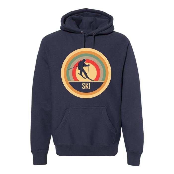 Water Ski Lover Gift Waterski Love Retro Skiing Premium Hoodie