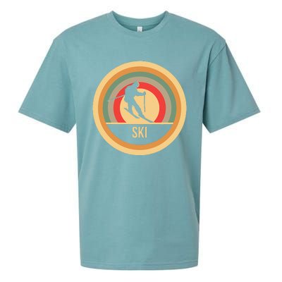 Water Ski Lover Gift Waterski Love Retro Skiing Sueded Cloud Jersey T-Shirt