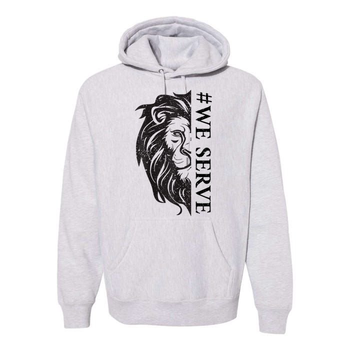 We Serve Lions Vintage Lions Club International Premium Hoodie