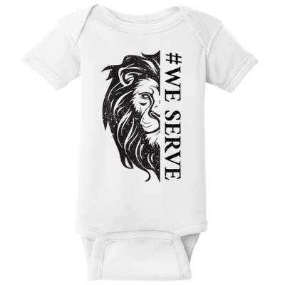 We Serve Lions Vintage Lions Club International Baby Bodysuit