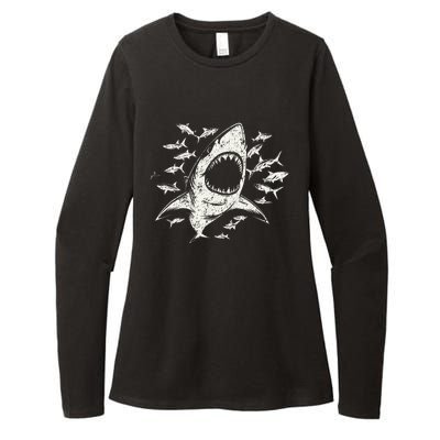 White Shark Lover Marine Biology Animal Science Womens CVC Long Sleeve Shirt