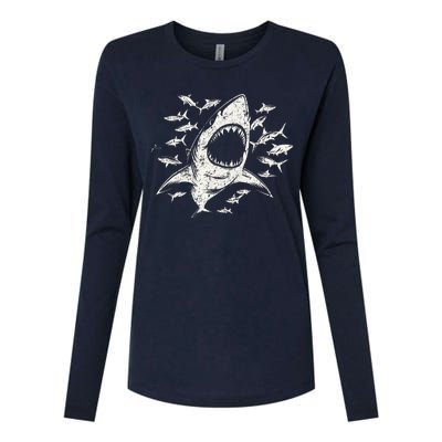 White Shark Lover Marine Biology Animal Science Womens Cotton Relaxed Long Sleeve T-Shirt