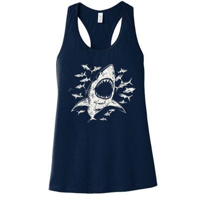 White Shark Lover Marine Biology Animal Science Women's Racerback Tank