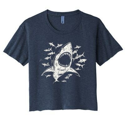 White Shark Lover Marine Biology Animal Science Women's Crop Top Tee