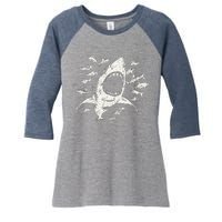 White Shark Lover Marine Biology Animal Science Women's Tri-Blend 3/4-Sleeve Raglan Shirt