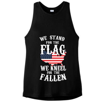 We Stand For The Flag Kneel For The Fallen Ladies PosiCharge Tri-Blend Wicking Tank