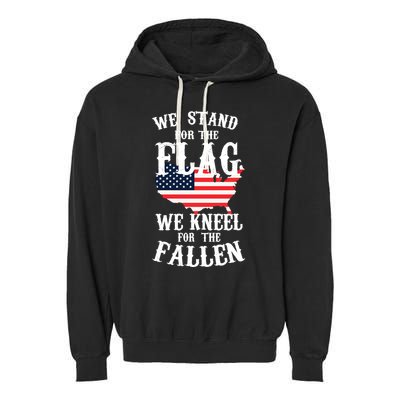 We Stand For The Flag Kneel For The Fallen Garment-Dyed Fleece Hoodie