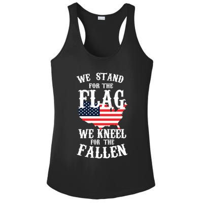 We Stand For The Flag Kneel For The Fallen Ladies PosiCharge Competitor Racerback Tank