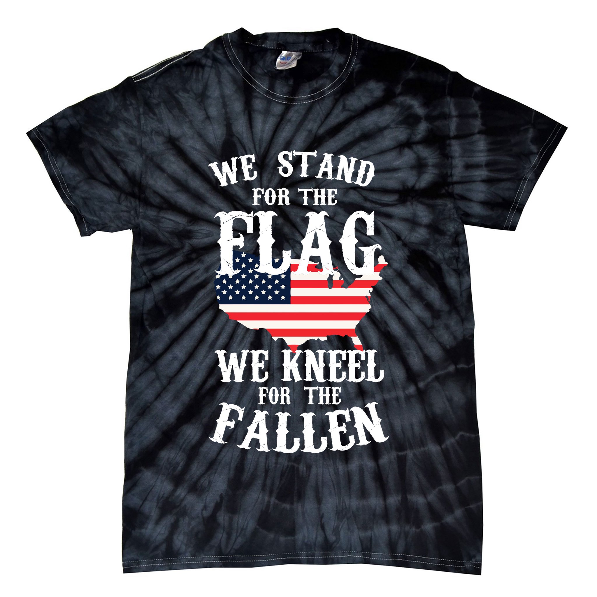 We Stand For The Flag Kneel For The Fallen Tie-Dye T-Shirt