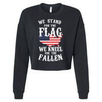 We Stand For The Flag Kneel For The Fallen Cropped Pullover Crew
