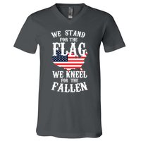 We Stand For The Flag Kneel For The Fallen V-Neck T-Shirt