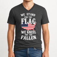 We Stand For The Flag Kneel For The Fallen V-Neck T-Shirt