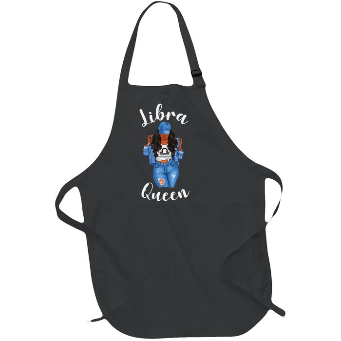 Wo Streetwise Libra Queen Black Wo Zodiac Birthday Sassy Full-Length Apron With Pockets