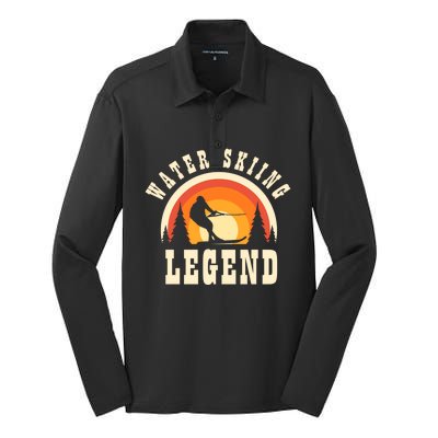 Water Skiing Legend Water Skiier Funny Water Skiing Meaningful Gift Silk Touch Performance Long Sleeve Polo