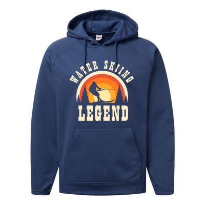 Water Skiing Legend Water Skiier Funny Water Skiing Meaningful Gift Performance Fleece Hoodie