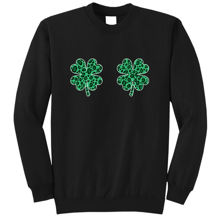 Womens Shamrocks Leopard Animal Print, St. Patrick's Day, Women Sweatshirt