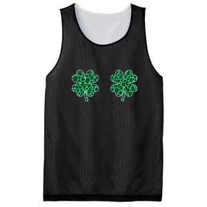 Womens Shamrocks Leopard Animal Print, St. Patrick's Day, Women Mesh Reversible Basketball Jersey Tank