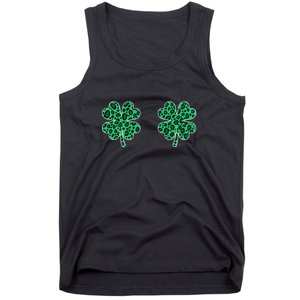 Womens Shamrocks Leopard Animal Print, St. Patrick's Day, Women Tank Top