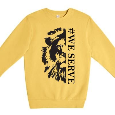 We Serve Lions Vintage Lions Club International Premium Crewneck Sweatshirt