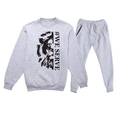 We Serve Lions Vintage Lions Club International Premium Crewneck Sweatsuit Set