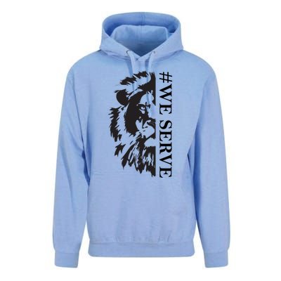 We Serve Lions Vintage Lions Club International Unisex Surf Hoodie