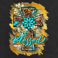Western Sunflowers Leopard Cross Blessed Jesus Christian Cool Comfort Performance Bucket Hat