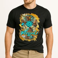 Western Sunflowers Leopard Cross Blessed Jesus Christian Cooling Performance Crew T-Shirt