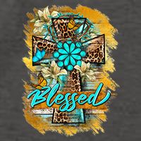 Western Sunflowers Leopard Cross Blessed Jesus Christian Vector Backpack