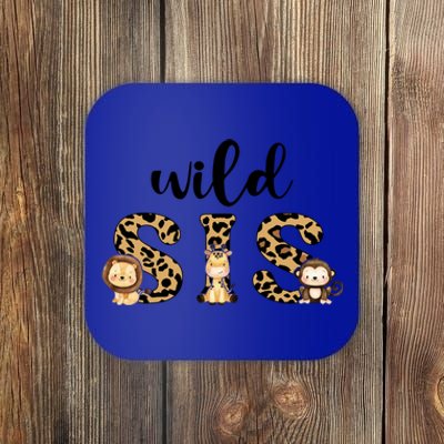 Wild Sis Leopard Zoo Theme Birthday Animal Safari Jungle Animal Coaster