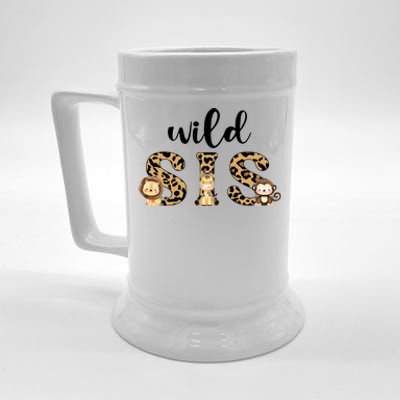 Wild Sis Leopard Zoo Theme Birthday Animal Safari Jungle Animal Beer Stein