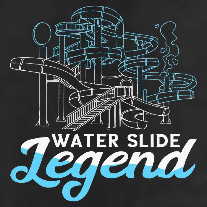 Water Slide Legend Waterslides Aqua Park Swimmer Waterpark 7 Panel Mesh Trucker Snapback Hat