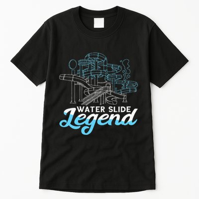 Water Slide Legend Waterslides Aqua Park Swimmer Waterpark Tall T-Shirt