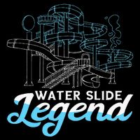 Water Slide Legend Waterslides Aqua Park Swimmer Waterpark Flat Bill Trucker Hat