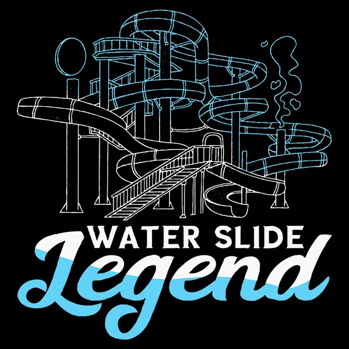 Water Slide Legend Waterslides Aqua Park Swimmer Waterpark Flat Bill Trucker Hat
