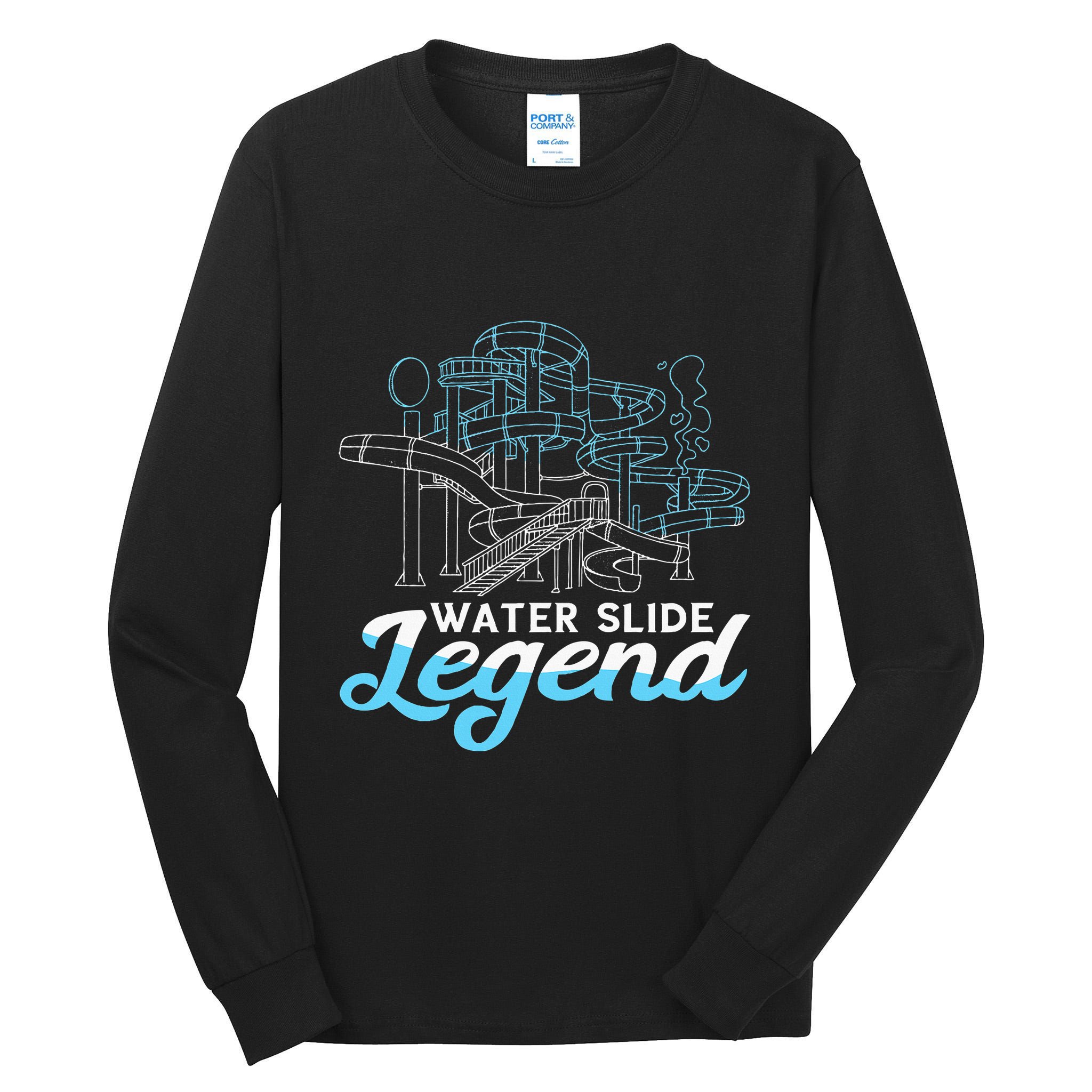 Water Slide Legend Waterslides Aqua Park Swimmer Waterpark Tall Long Sleeve T-Shirt