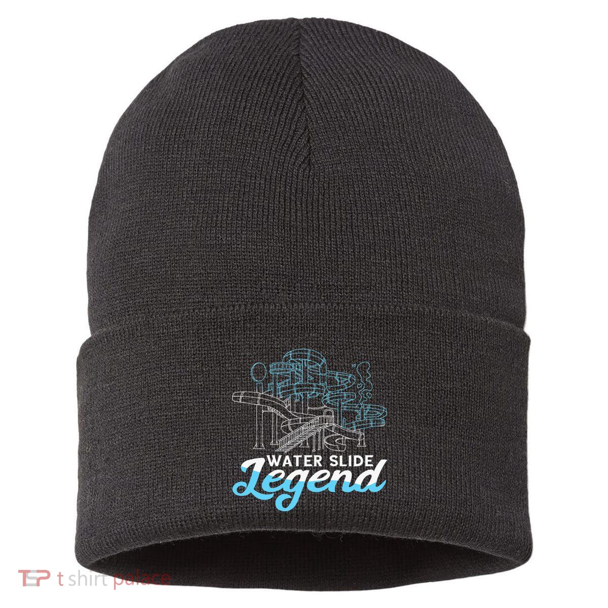 Water Slide Legend Waterslides Aqua Park Swimmer Waterpark Sustainable Knit Beanie