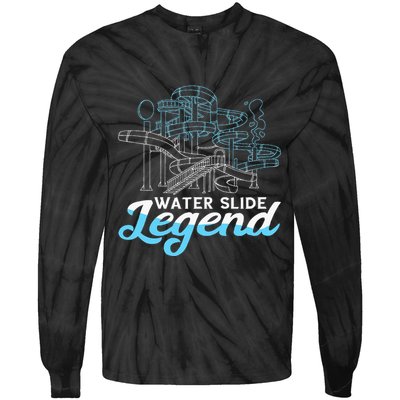 Water Slide Legend Waterslides Aqua Park Swimmer Waterpark Tie-Dye Long Sleeve Shirt