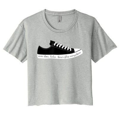 Wear Shoes Ladies ThereS Glass Everywhere Women's Crop Top Tee