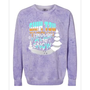 Winter ShihTzu Lover Shih Tzu Through The Snow Christmas Funny Gift Colorblast Crewneck Sweatshirt