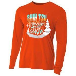 Winter ShihTzu Lover Shih Tzu Through The Snow Christmas Funny Gift Cooling Performance Long Sleeve Crew