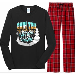 Winter ShihTzu Lover Shih Tzu Through The Snow Christmas Funny Gift Long Sleeve Pajama Set