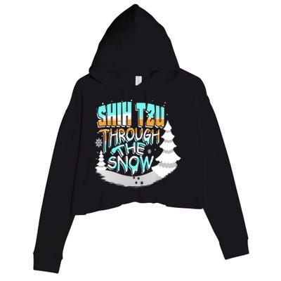 Winter ShihTzu Lover Shih Tzu Through The Snow Christmas Funny Gift Crop Fleece Hoodie