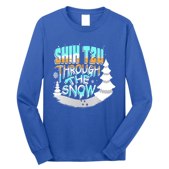 Winter ShihTzu Lover Shih Tzu Through The Snow Christmas Funny Gift Long Sleeve Shirt