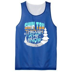 Winter ShihTzu Lover Shih Tzu Through The Snow Christmas Funny Gift Mesh Reversible Basketball Jersey Tank