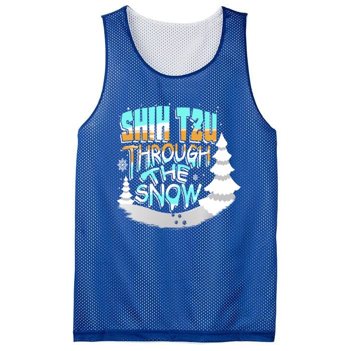 Winter ShihTzu Lover Shih Tzu Through The Snow Christmas Funny Gift Mesh Reversible Basketball Jersey Tank