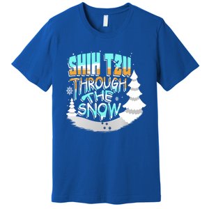 Winter ShihTzu Lover Shih Tzu Through The Snow Christmas Funny Gift Premium T-Shirt