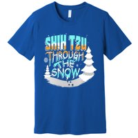 Winter ShihTzu Lover Shih Tzu Through The Snow Christmas Funny Gift Premium T-Shirt