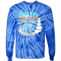 Winter ShihTzu Lover Shih Tzu Through The Snow Christmas Funny Gift Tie-Dye Long Sleeve Shirt